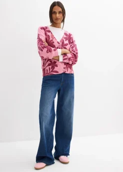 bonprix Gilet en maille à imprimé floral|Femme Maille|Pulls & Gilets