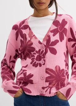 bonprix Gilet en maille à imprimé floral|Femme Maille|Pulls & Gilets