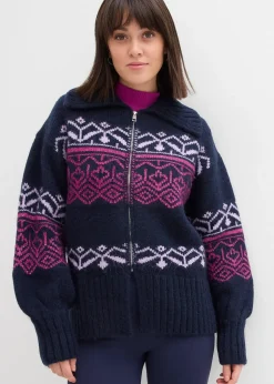 bonprix Gilet en maille à motif norvégien|Femme Pulls & Gilets