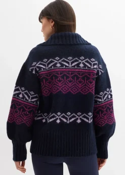 bonprix Gilet en maille à motif norvégien|Femme Pulls & Gilets