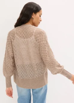 bonprix Gilet en maille ajourée|Femme Maille|Pulls & Gilets