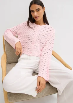 bonprix Gilet en maille ajourée|Femme Maille|Pulls & Gilets