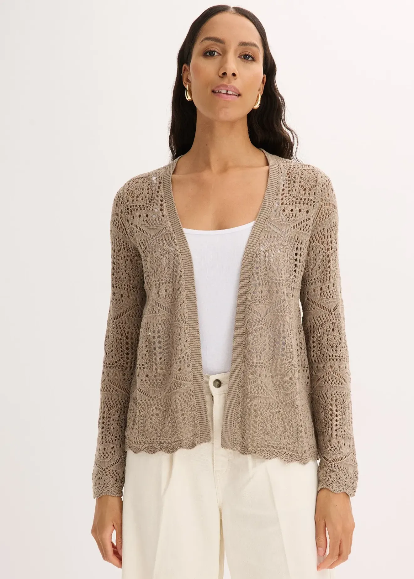 bonprix Gilet en maille ajourée|Femme Maille|Pulls & Gilets