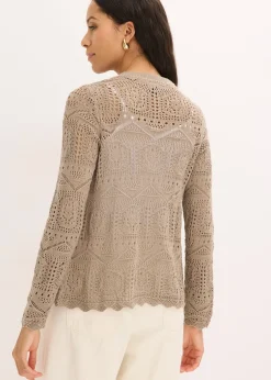 bonprix Gilet en maille ajourée|Femme Maille|Pulls & Gilets