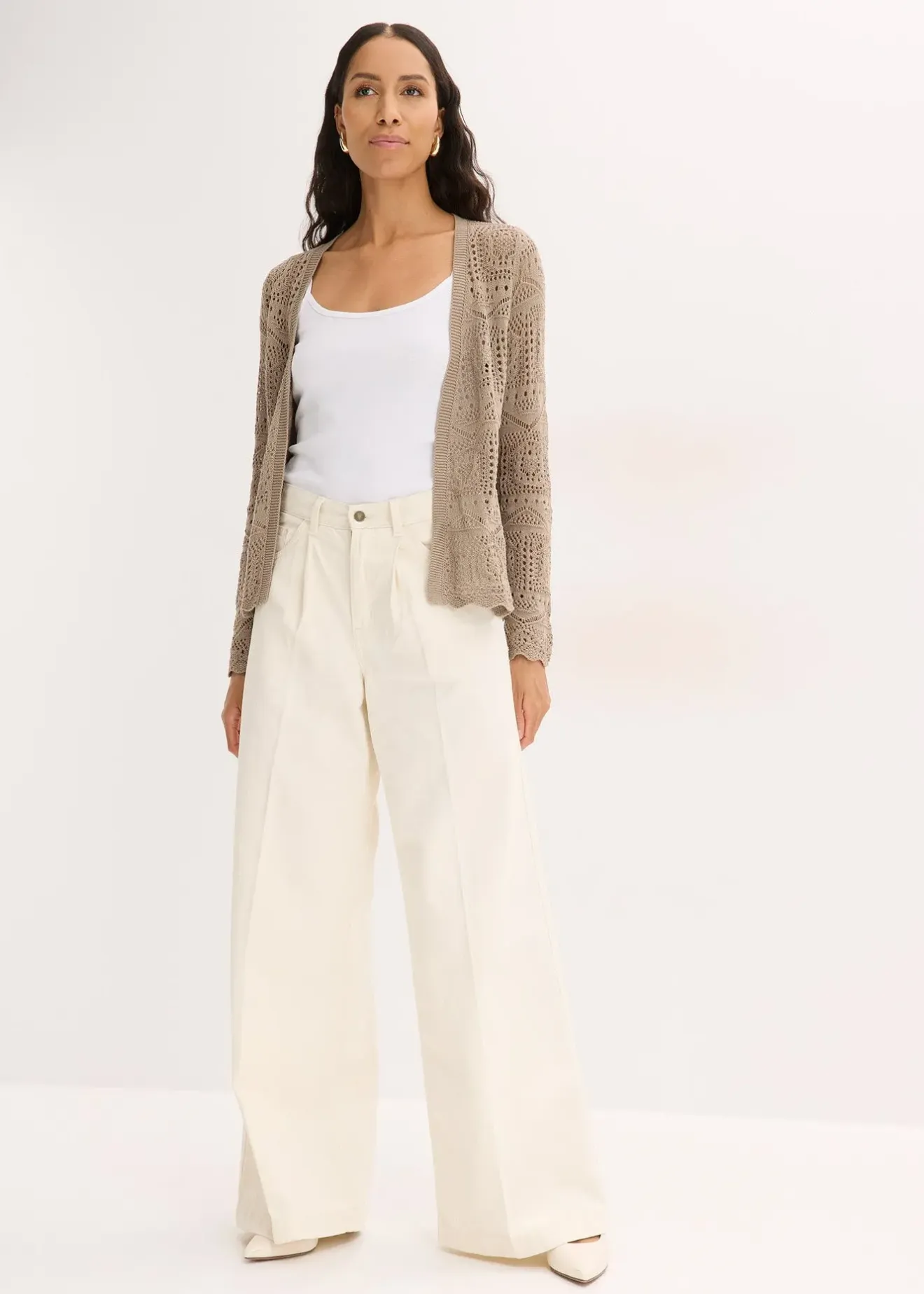 bonprix Gilet en maille ajourée|Femme Maille|Pulls & Gilets