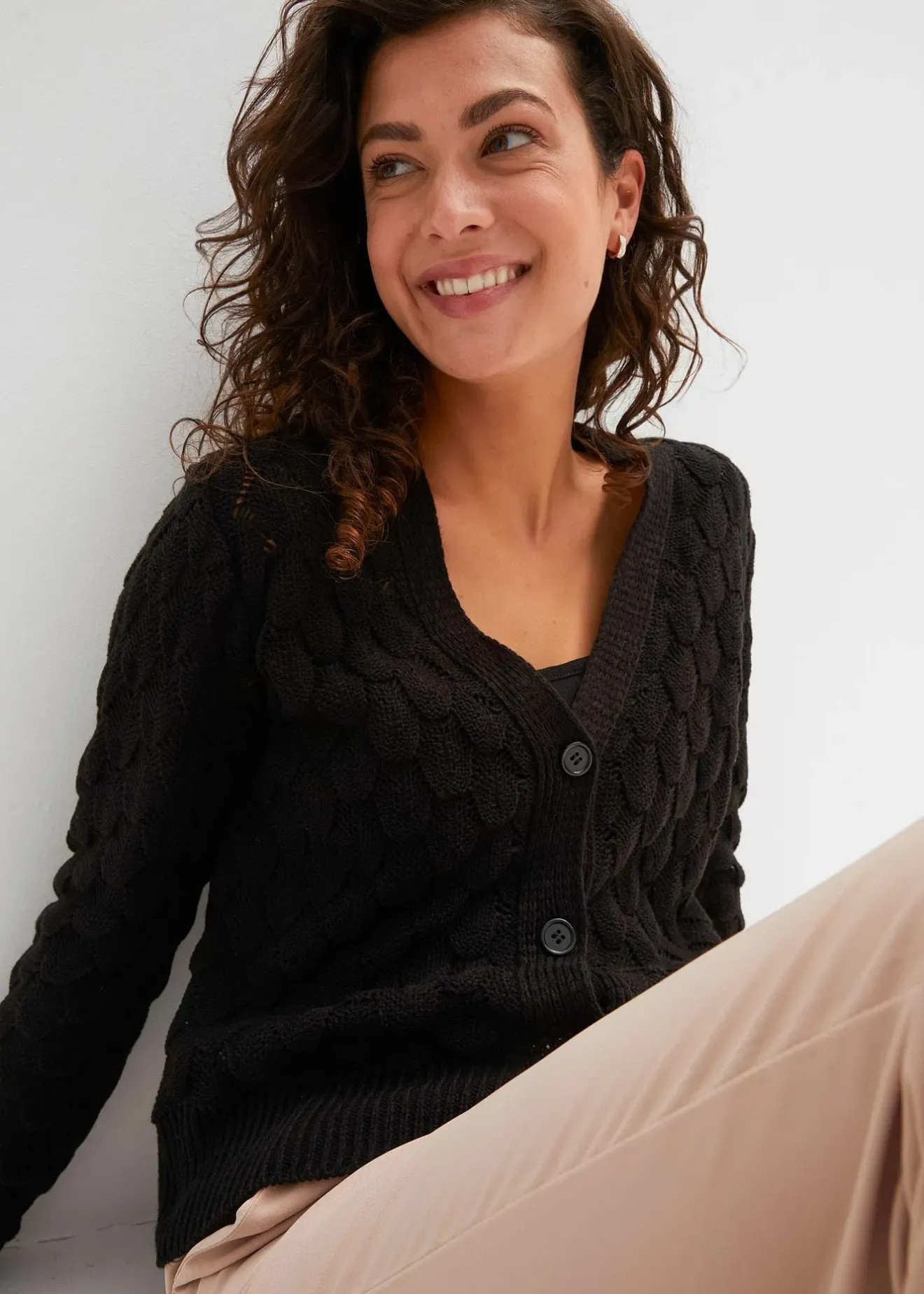 bonprix Gilet en maille ajourée|Femme Maille|Pulls & Gilets