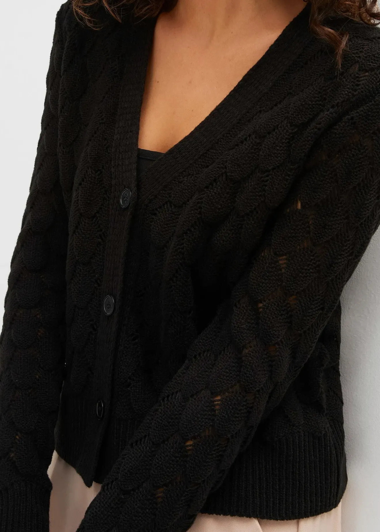 bonprix Gilet en maille ajourée|Femme Maille|Pulls & Gilets