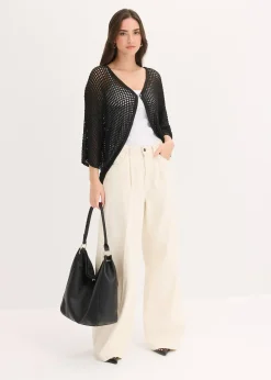 bonprix Gilet en maille ajourée|Femme Maille|Pulls & Gilets