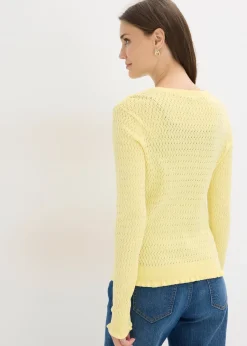 Femme bonprix Maille|Pulls & Gilets|Gilet en maille ajourée