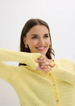 Femme bonprix Maille|Pulls & Gilets|Gilet en maille ajourée