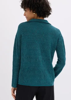 bonprix Gilet en maille ajourée avec fil brillant|Femme Maille|Pulls & Gilets