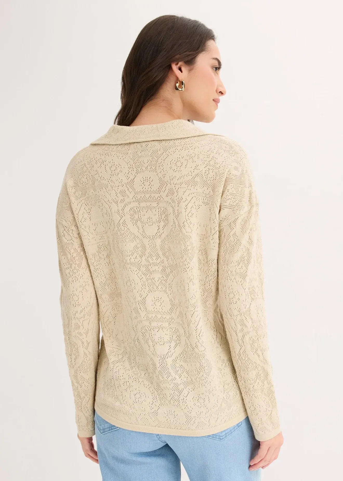 Femme bonprix Maille|Pulls & Gilets|Gilet en maille ajourée avec fil brillant