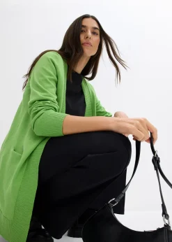 Femme bonprix Maille|Basiques|Gilet en maille avec poches, manches longues