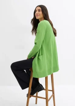 Femme bonprix Maille|Basiques|Gilet en maille avec poches, manches longues