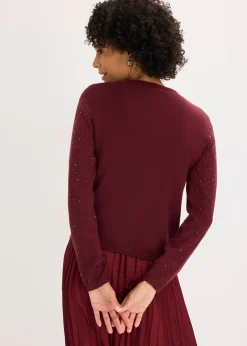 bonprix Gilet en maille avec strass|Femme Maille|Pulls & Gilets