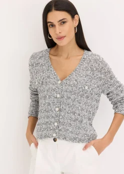 Femme bonprix Maille|Pulls & Gilets|Gilet en maille bouclette