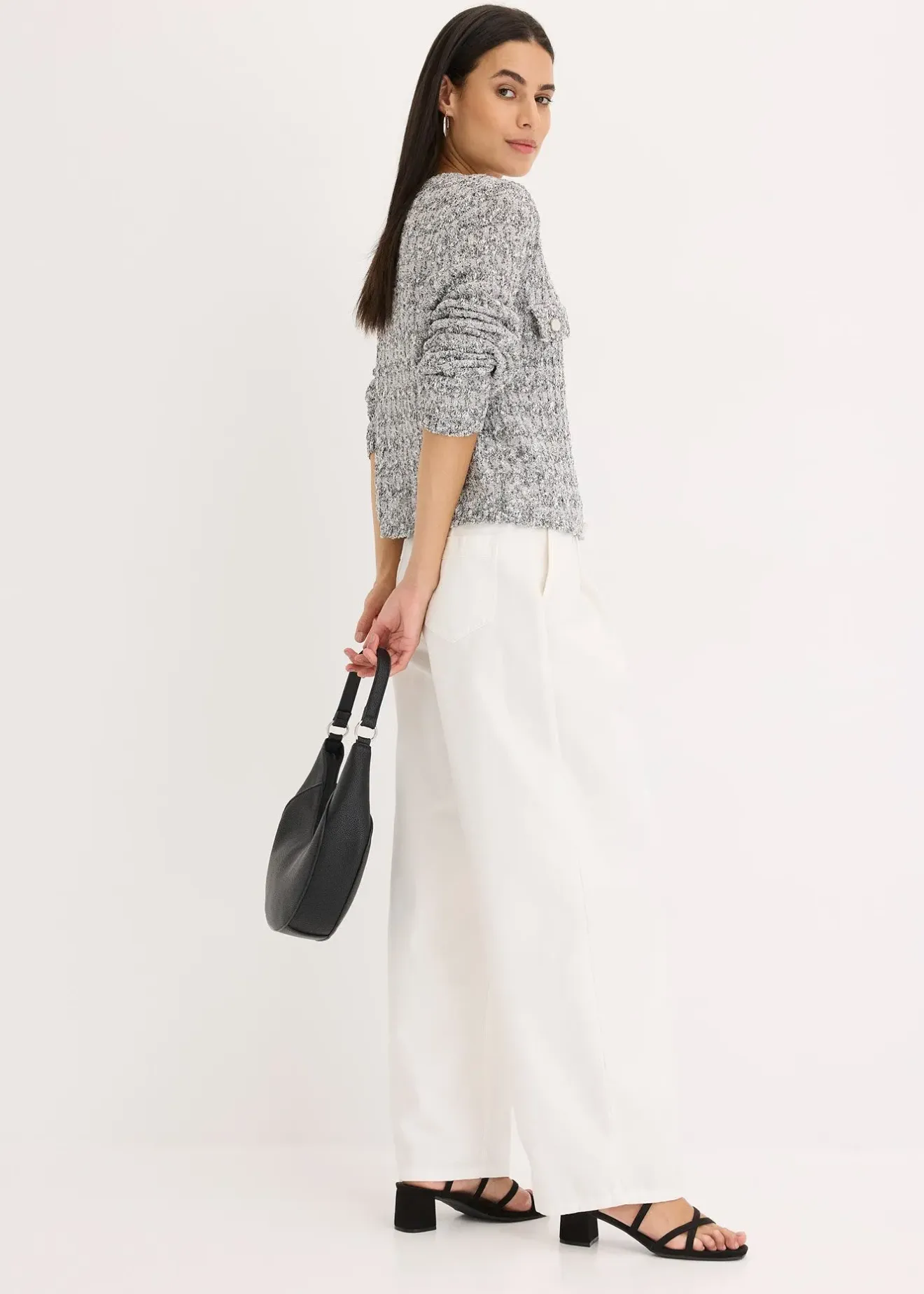 Femme bonprix Maille|Pulls & Gilets|Gilet en maille bouclette