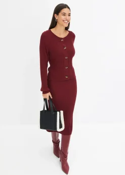 bonprix Gilet en maille côtelée, viscose majoritaire|Femme Maille|Pulls & Gilets