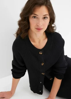 bonprix Gilet en maille côtelée, viscose majoritaire|Femme Maille|Pulls & Gilets