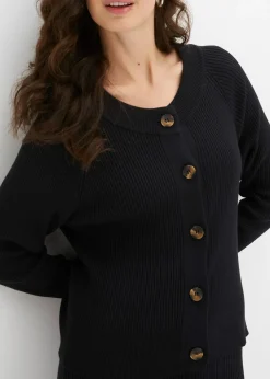 bonprix Gilet en maille côtelée, viscose majoritaire|Femme Maille|Pulls & Gilets