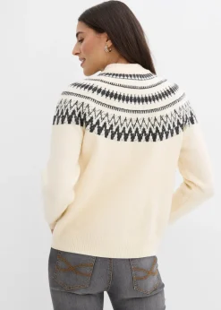 bonprix Gilet en maille norvégien|Femme Pulls & Gilets