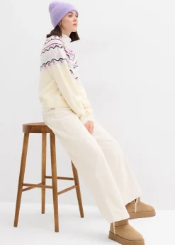 bonprix Gilet en maille oversize à motif norvégien|Femme Pulls & Gilets