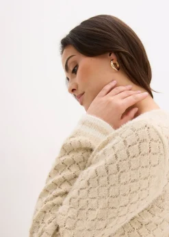 Femme bonprix Maille|Pulls & Gilets|Gilet en maille poilue ajourée