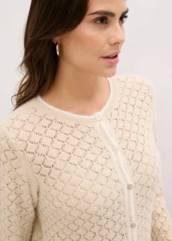 Femme bonprix Maille|Pulls & Gilets|Gilet en maille poilue ajourée