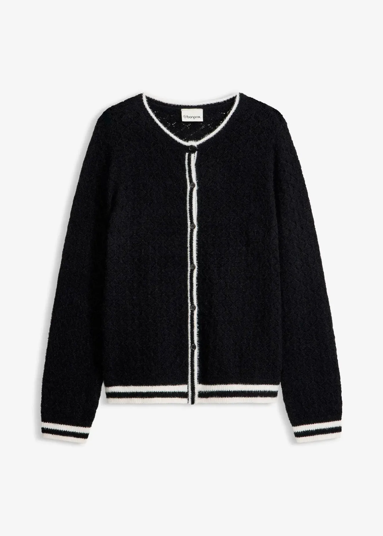 bonprix Gilet en maille poilue ajourée|Femme Maille|Pulls & Gilets