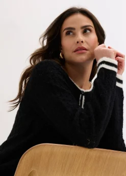 bonprix Gilet en maille poilue ajourée|Femme Maille|Pulls & Gilets