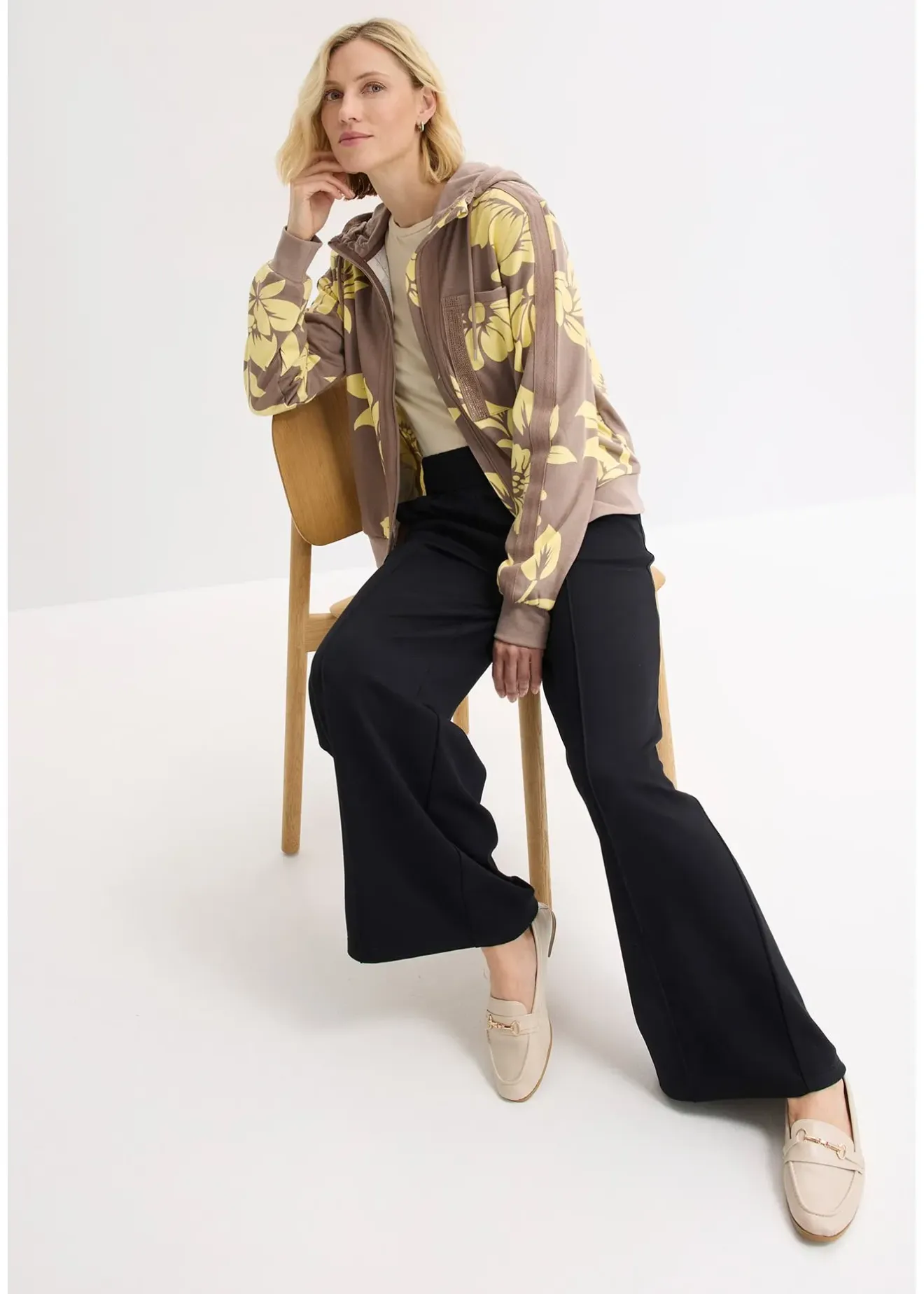 Femme bonprix Sweats|Gilet en molleton de coton mélangé