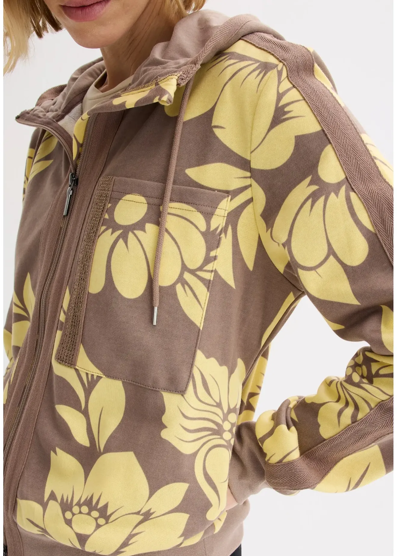 Femme bonprix Sweats|Gilet en molleton de coton mélangé