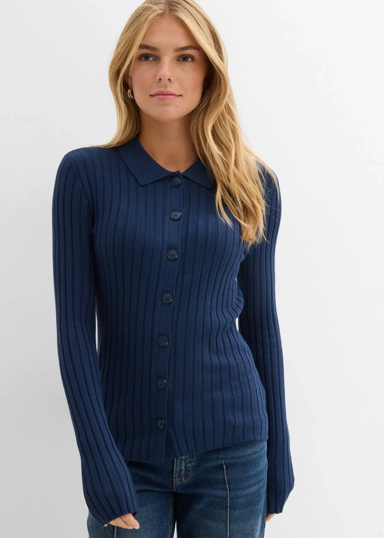 Femme bonprix T-Shirts & Tops|Gilet fluide en maille côtelée