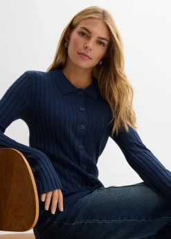 Femme bonprix T-Shirts & Tops|Gilet fluide en maille côtelée