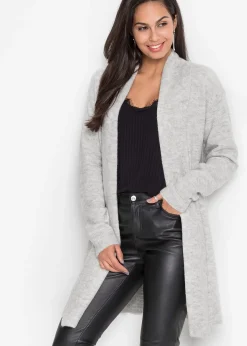 bonprix Gilet long en maille à col châle|Femme Maille|Pulls & Gilets