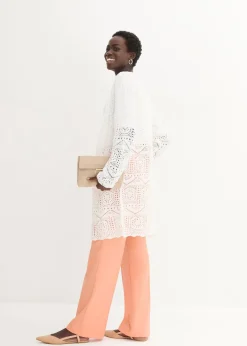 bonprix Gilet long en maille ajourée|Femme Maille|Pulls & Gilets