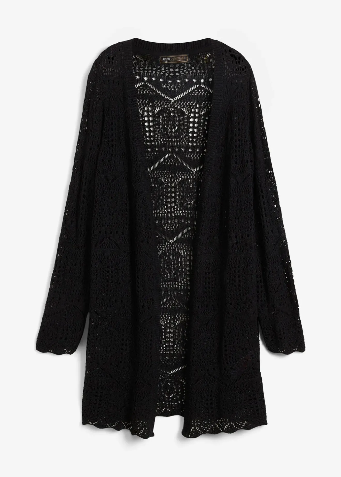 bonprix Gilet long en maille ajourée|Femme Maille|Pulls & Gilets