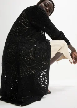 bonprix Gilet long en maille ajourée|Femme Maille|Pulls & Gilets