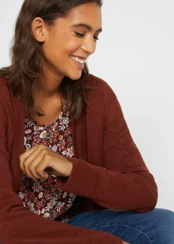 Femme bonprix Maille|Basiques|Gilet long en maille, manches longues