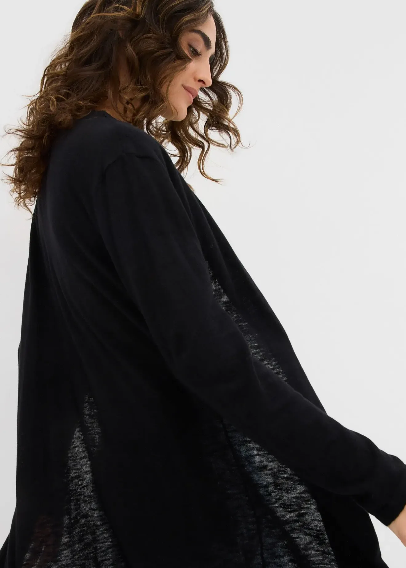 bonprix Gilet long en maille, ouvert|Femme Maille|Basiques