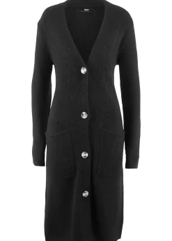 bonprix Gilet long en maille, poches plaquées|Femme Maille|Pulls & Gilets