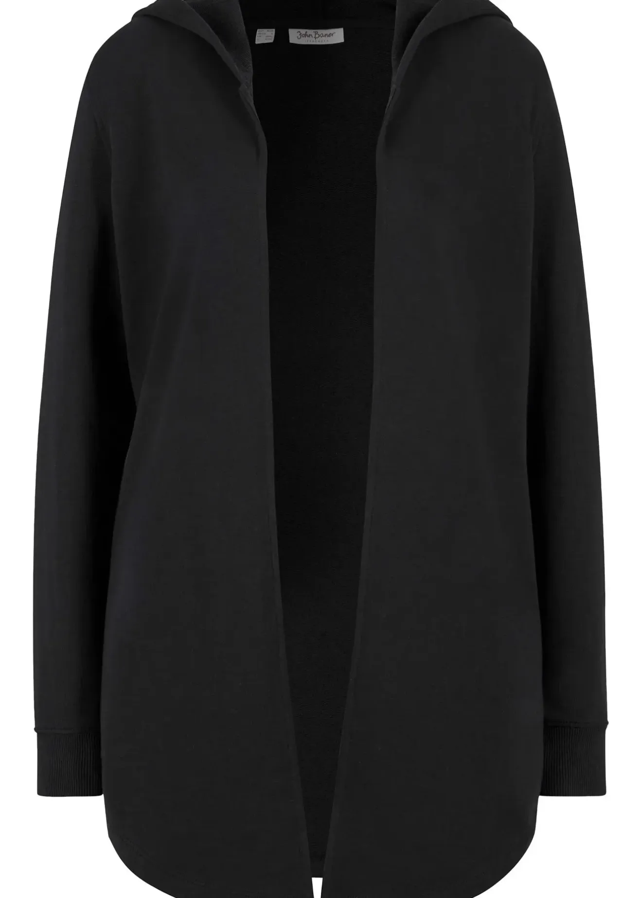 Femme bonprix Sweats|Gilet long en molleton de coton mélangé