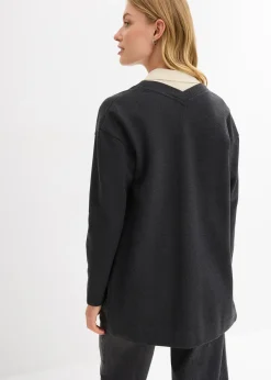 Femme bonprix Sweats|Gilet long en sweat doux