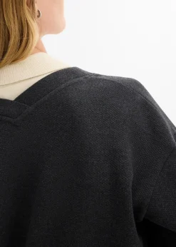 Femme bonprix Sweats|Gilet long en sweat doux