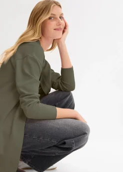 bonprix Gilet long en sweat doux|Femme Sweats