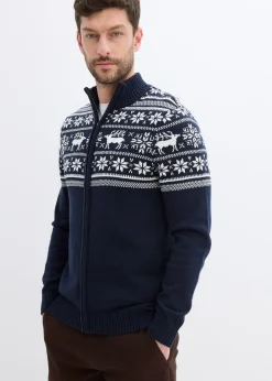 bonprix Gilet norvégien en maille douce 100% coton|Homme Pulls & Gilets