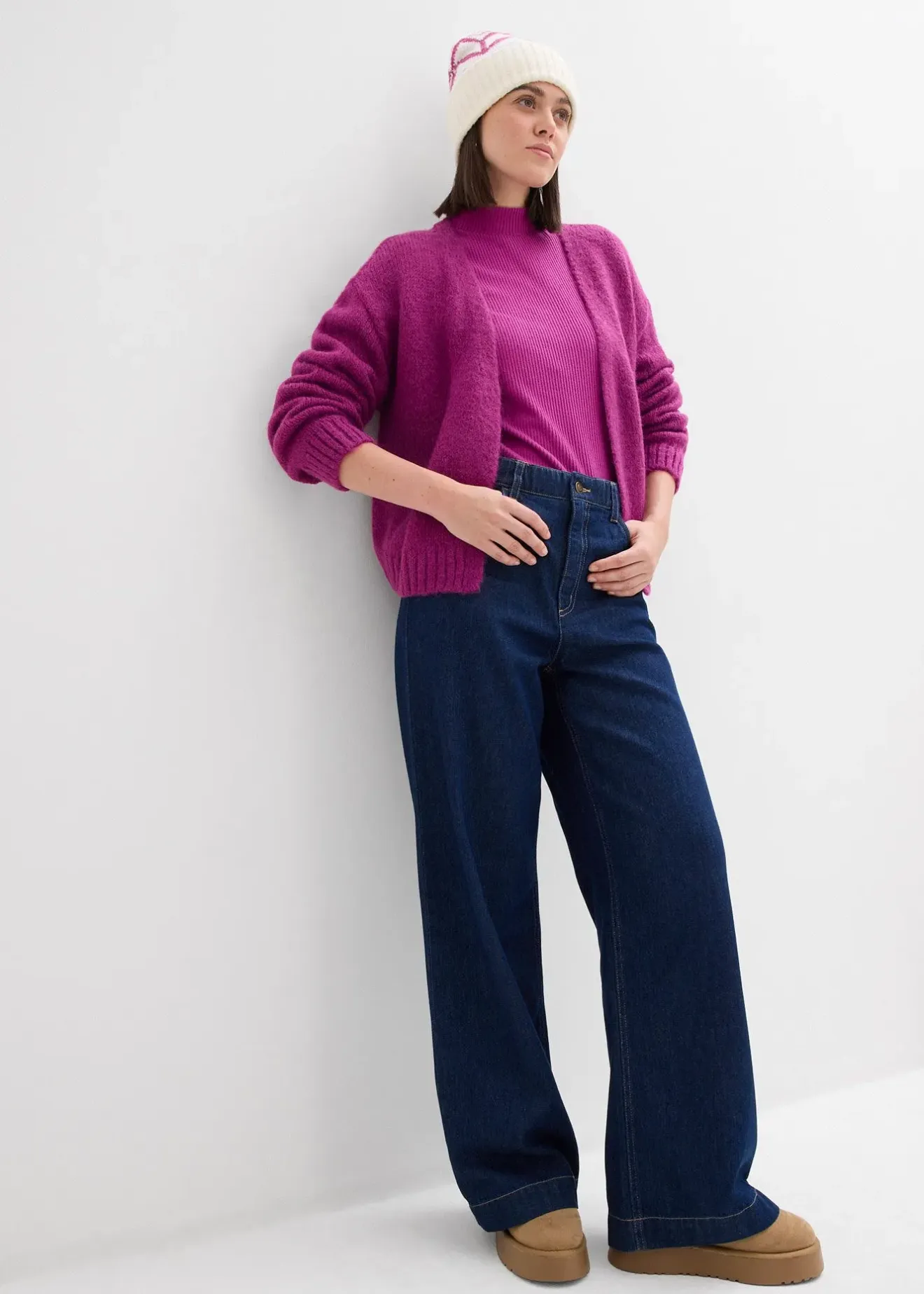 bonprix Gilet raccourci en maille oversize|Femme Maille|Pulls & Gilets