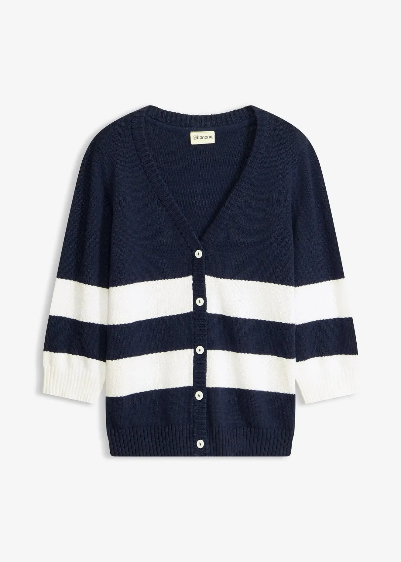 bonprix Gilet rayé en maille de coton|Femme Maille|Pulls & Gilets