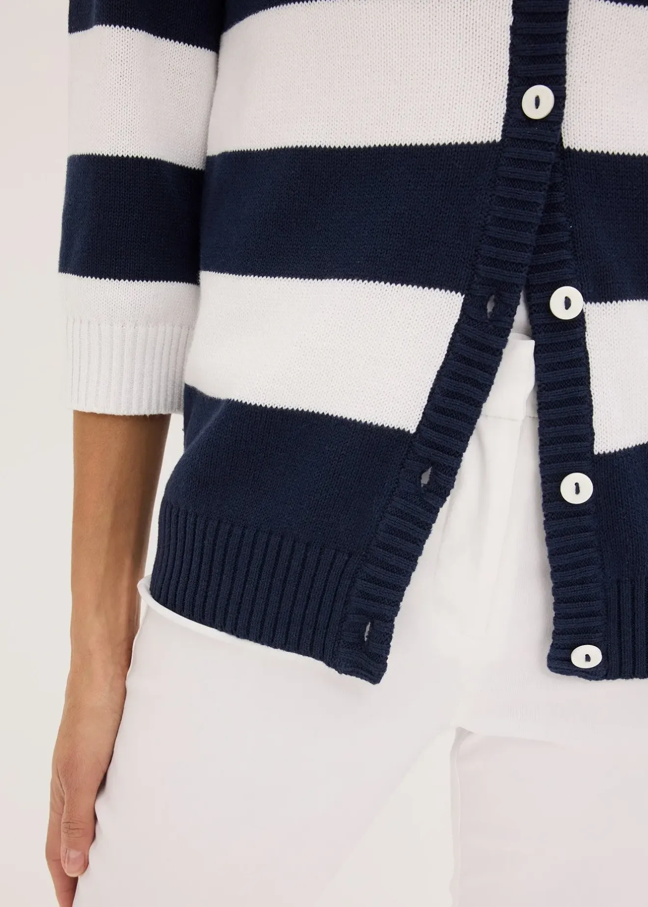 bonprix Gilet rayé en maille de coton|Femme Maille|Pulls & Gilets