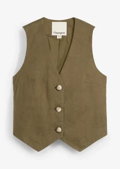 Femme bonprix Premium|Vestes & Manteaux|Gilet sans manches 100 % lin